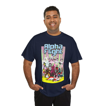 Alpha Flight T-Shirt - Mike Mignola Art - Northstar, Aurora, Snowbird, Shaman, Puck - X-Men: Magneto, Colossus, Shadowcat, Storm - Marvel Comics