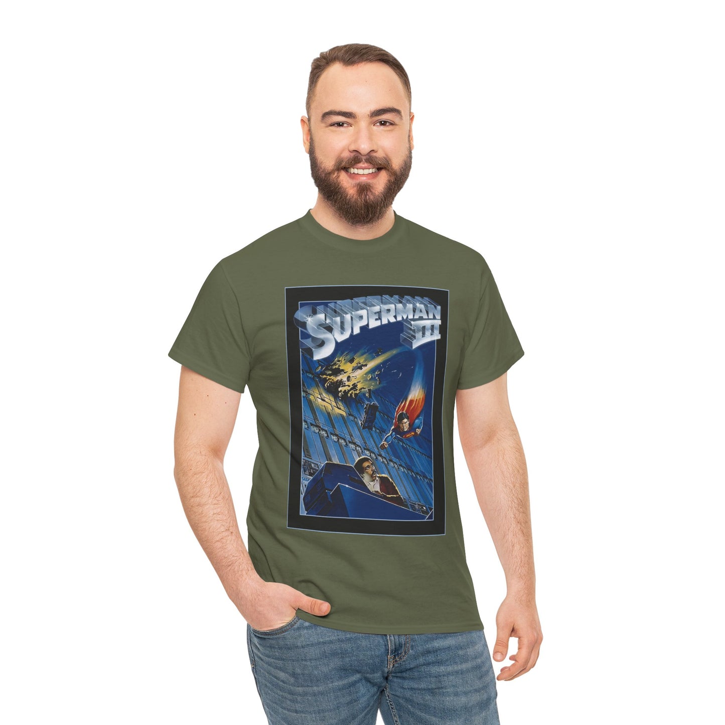 Superman III T-Shirt - Movie Poster Art - Christopher Reeve & Richard Pryor - Metropolis, Man of Steel - DC Comics