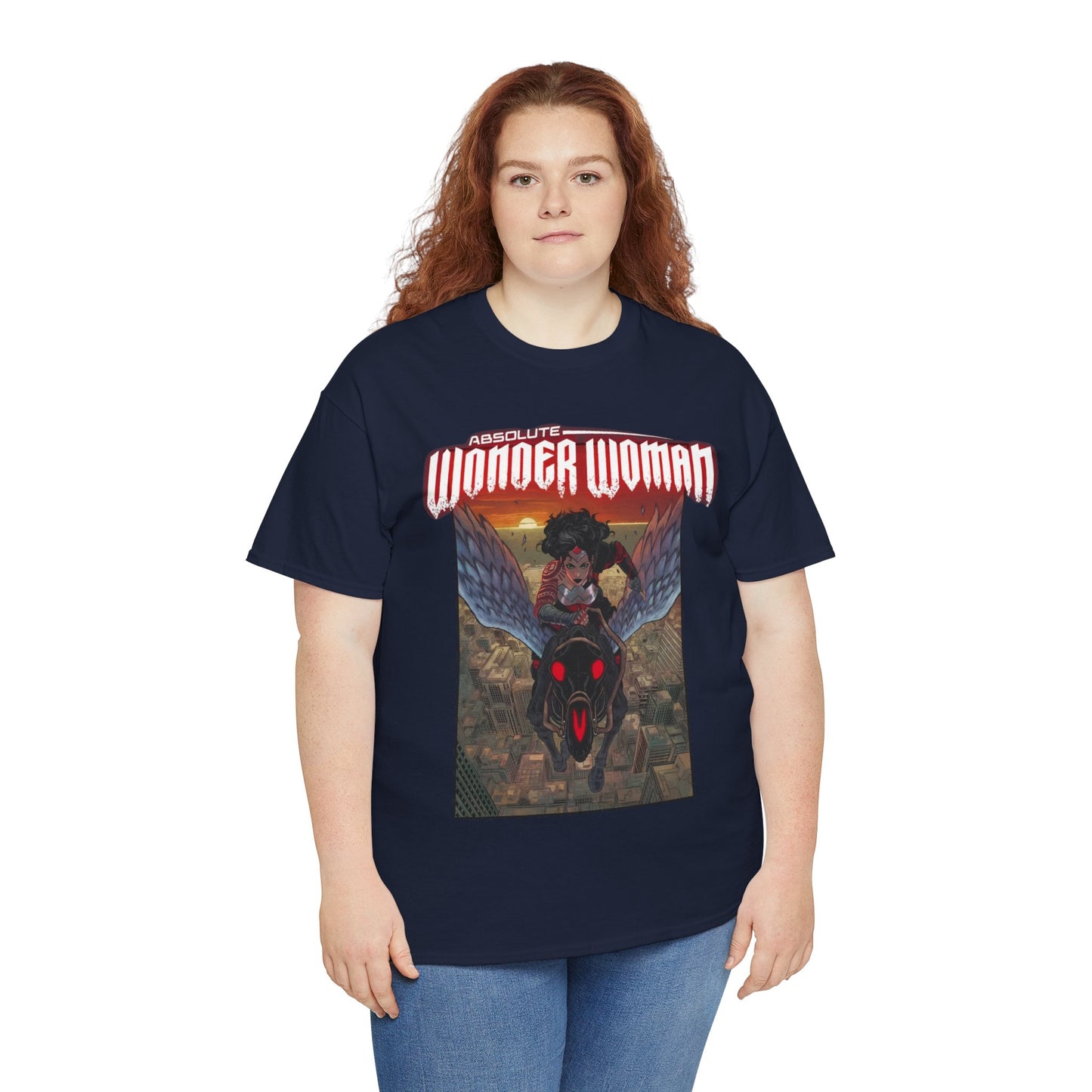 Absolute Wonder Woman T-Shirt - Hayden Sherman Art - DC Comics All-In - Raised in Hell by Circe - Riding Pegasus