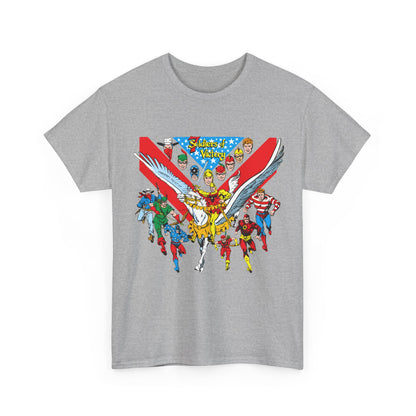 7 Soldiers of Victory T-Shirt - Speedy, Vigilante, Green Arrow, Stripesy, Crimson Avenger, Star-Spangled Kid - Golden Age Heroes of the DC Universe