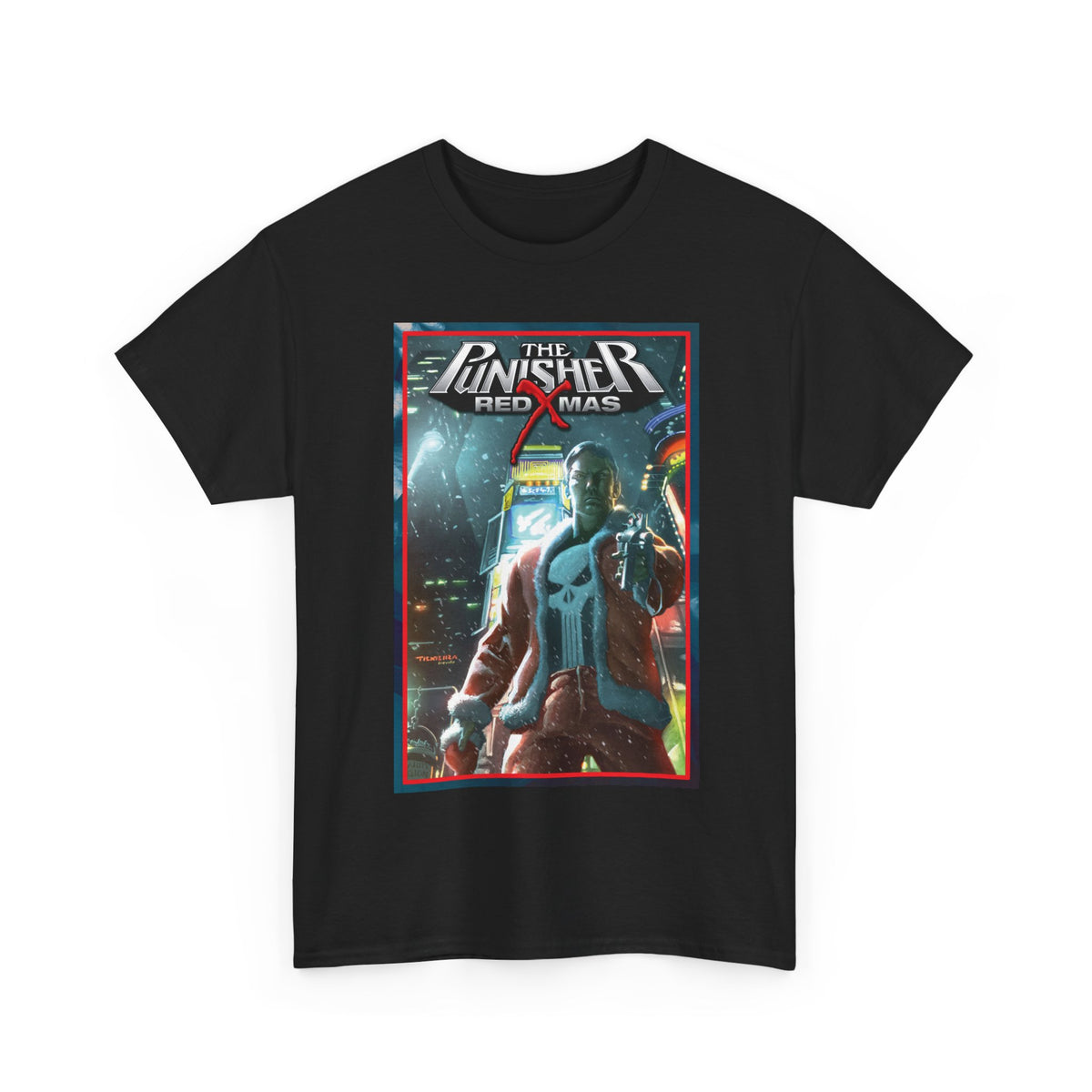 Punisher: Red Xmas T-Shirt - Mark Texeira Art - Marvel Comics