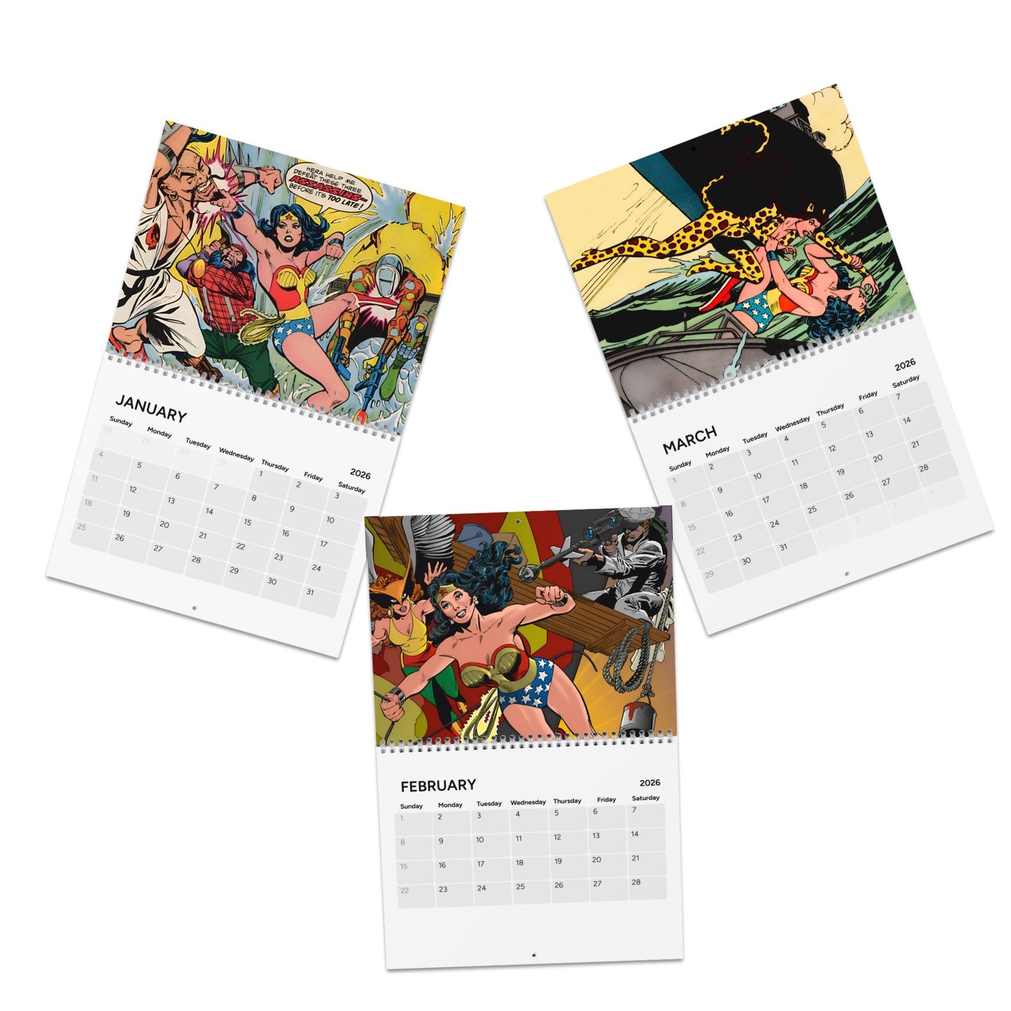 Wonder Woman Calendar (2026) - Bronze Age Art - Pre-Crisis DC Comics - Diana Prince of Paradise Island