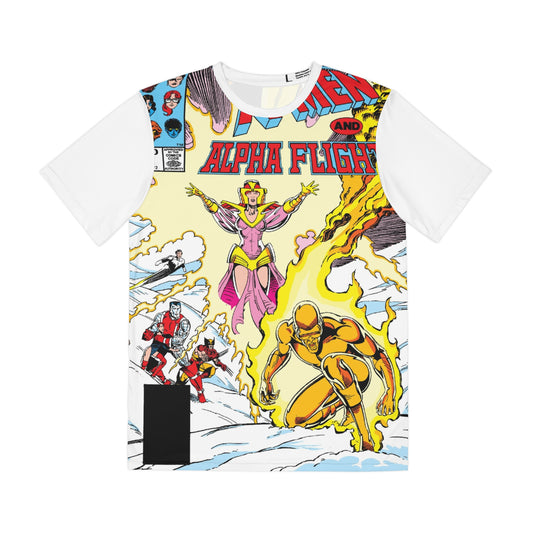 X-Men/Alpha Flight All Over Print Tee (Polyester) - Paul Smith Art - Cyclops, Northstar, Wolverine, Colossus - Marvel Comics