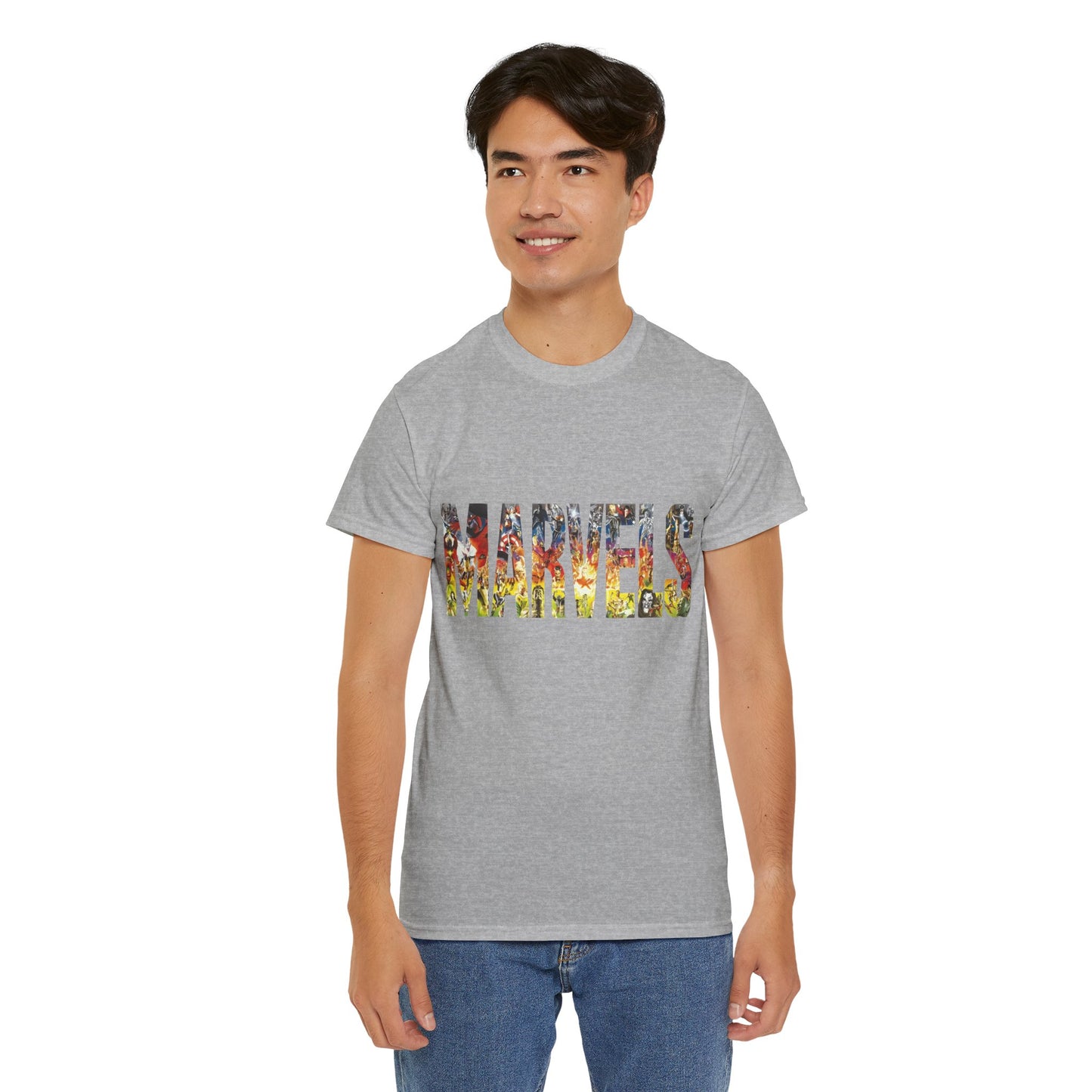 Marvels T-Shirt - Alex Ross Art from the popular Kurt Busiek Story - Spider-Man, Fantastic Four, X-Men, Hulk, Captain America, Thor, Iron Man - Marvel Comics