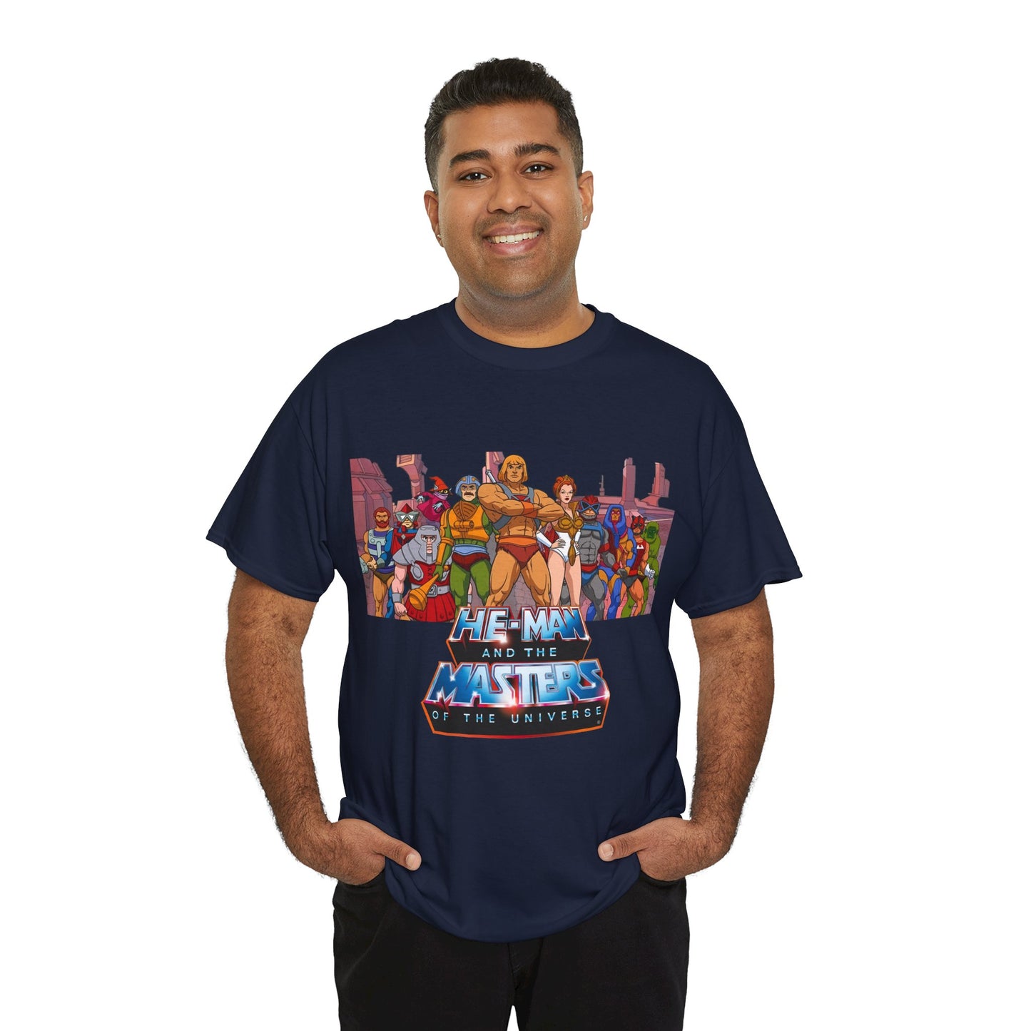 Masters of the Universe T-Shirt - He-Man, Man-At-Arms, Teela, Orko, Fisto, Moss Man, Ram Man - 1980s Filmation Art