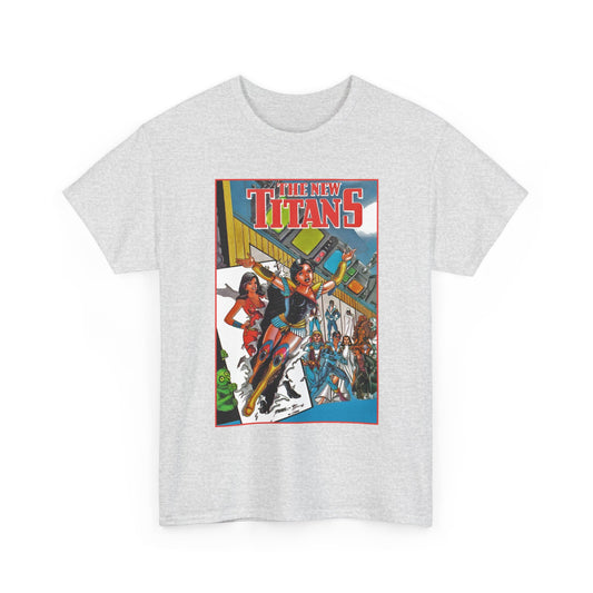 New Titans T-Shirt - George Perez Art - Troia 1st Appearance - Nightwing, Cyborg, Starfire, Raven, Jericho, Changeling - DC Comics