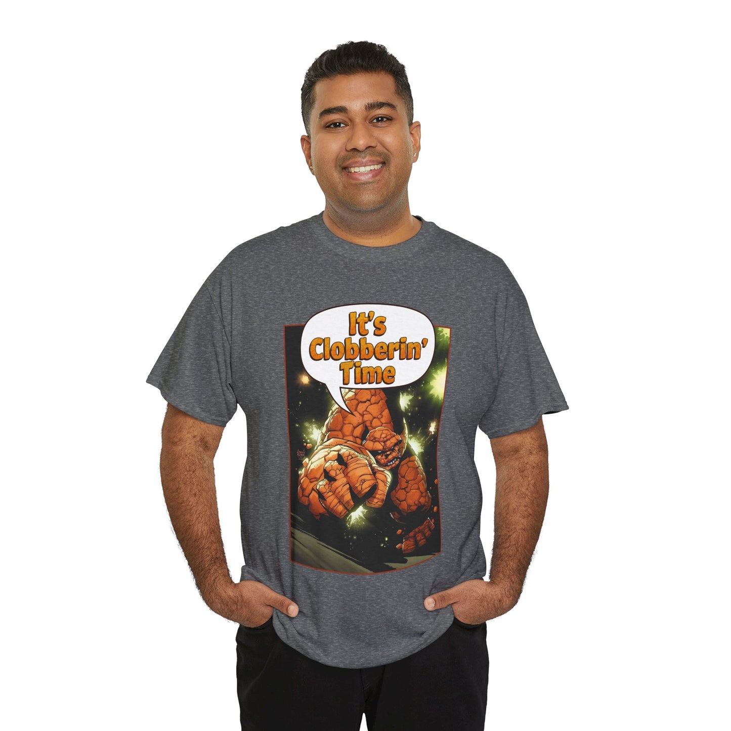 The Thing Shirt - Adam Kubert Art - It's Clobberin' Time - Fantastic Four Member - Marvel Comics