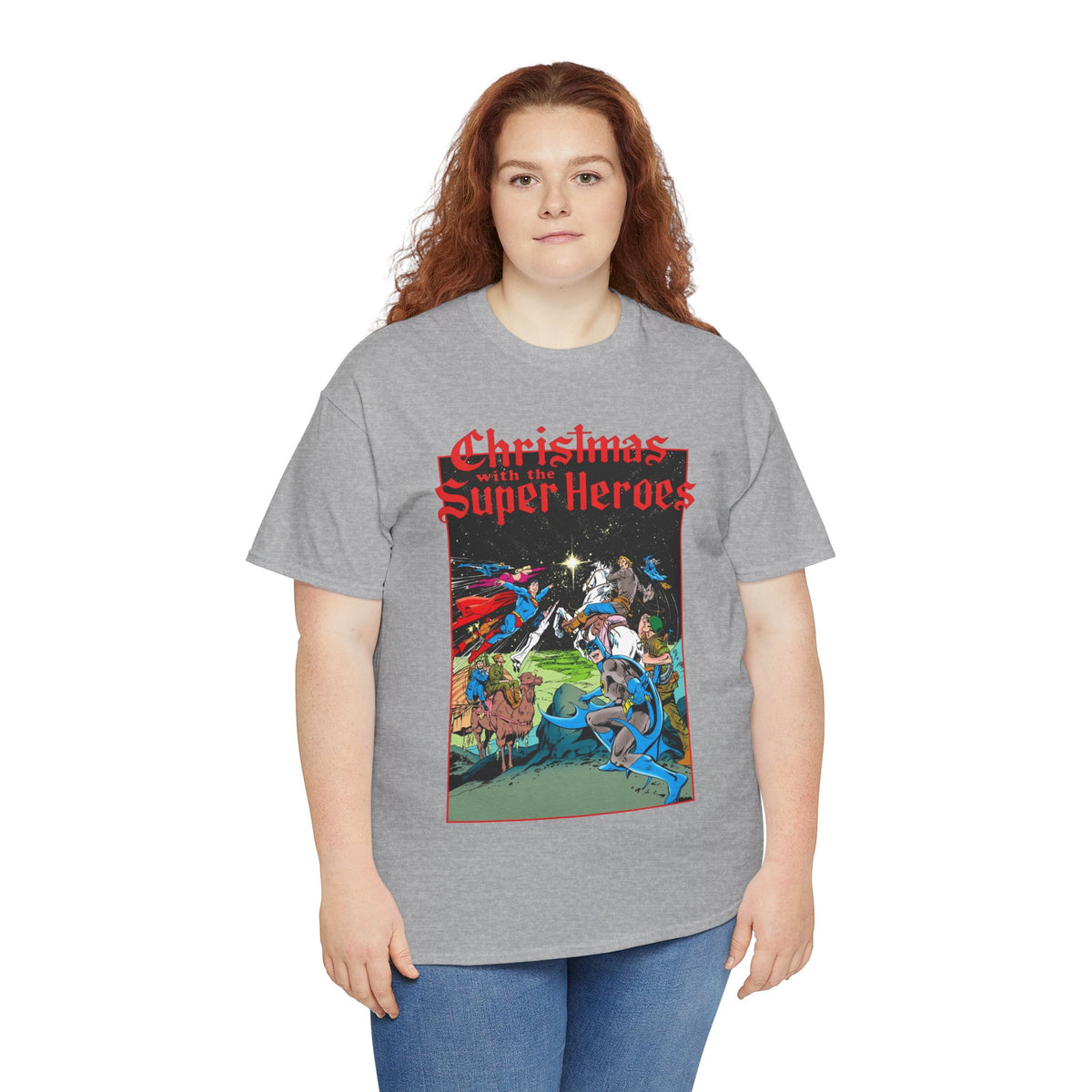 Christmas With the DC Super-Heroes T-Shirt - José Luis García-López Art - Superman, Batman, Jonah Hex, Legion of Super-Heroes - DC Comics