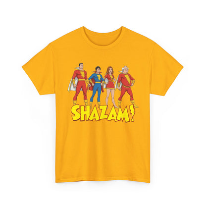 Shazam T-Shirt - Marvel Family Filmation Art - Mary Marvel, Captain Marvel Jr, Uncle Dudley - DC Comics