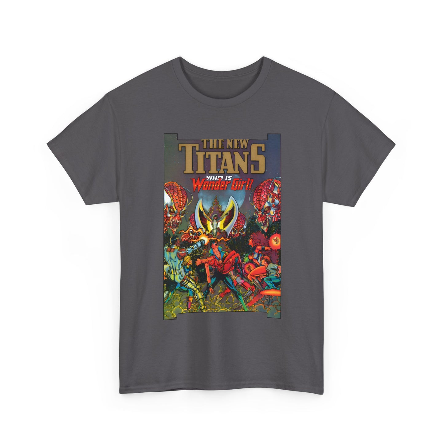 New Titans T-Shirt - George Perez Art - Who is Donna Troy? - Nightwing, Troia, Starfire, Cyborg, Jericho, Raven - DC Comics