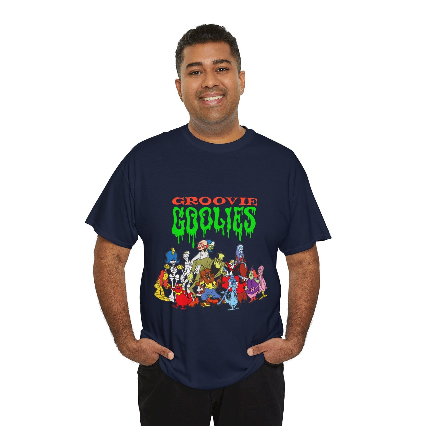 Groovie Goolies T-Shirt - The Monster Trio (Drac, Frankie, Wolfie) - Hagatha, Bella La Ghostly, Boneapart, Mummy - Horrible Hall on Horrible Drive - Filmation Cartoon