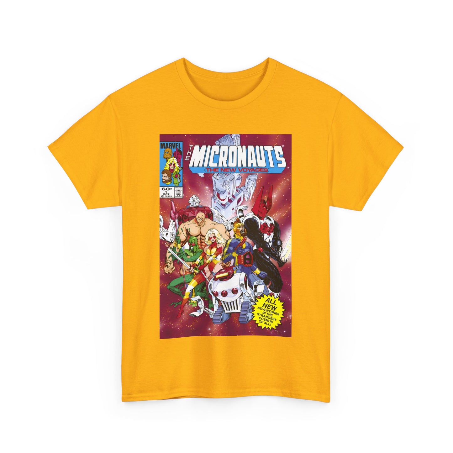 Micronauts: The New Voyages T-Shirt - Commander Arcturus Rann, Biotron, Marionette, Bug - Marvel Comics Series