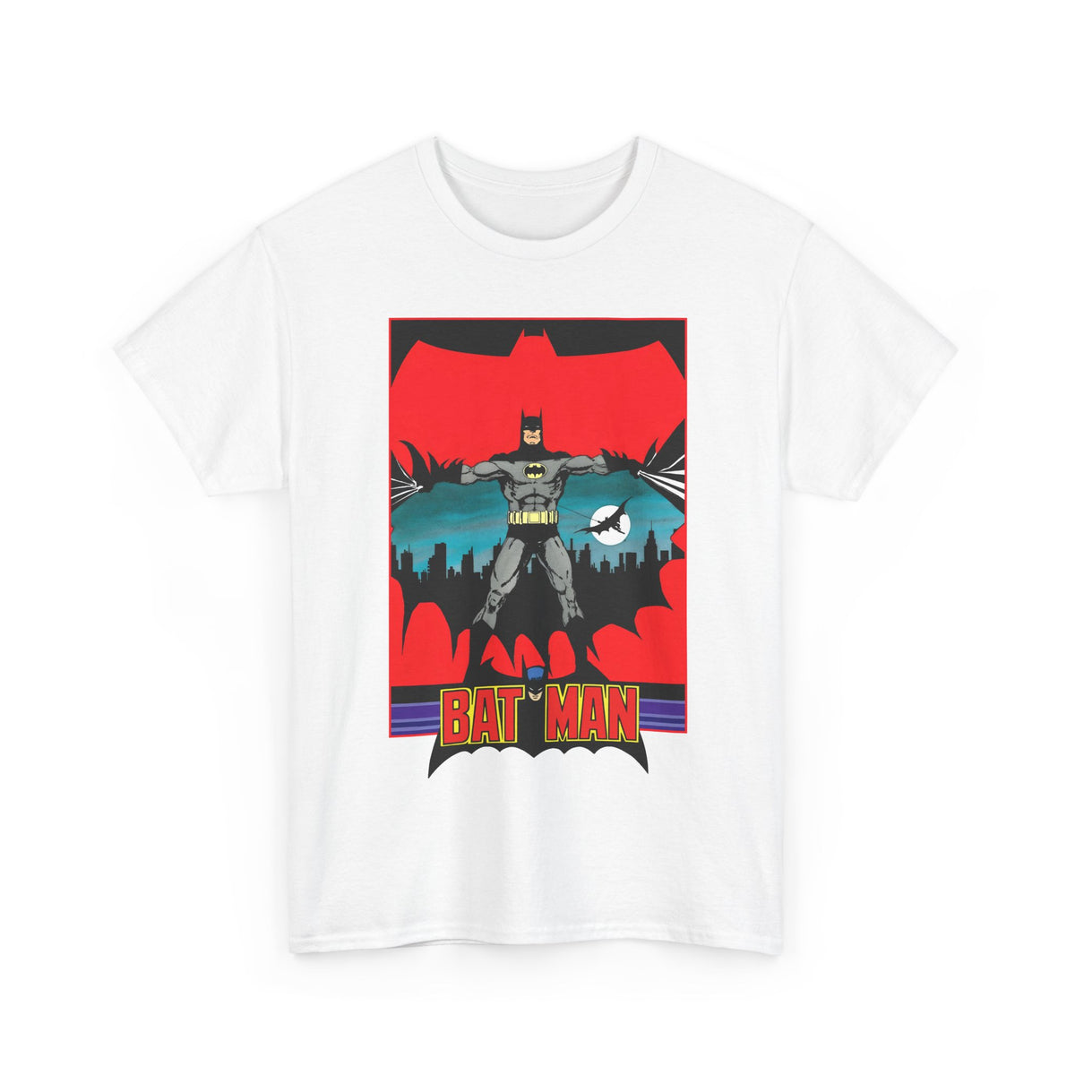 Batman T-Shirt - George Perez Art - 1980s JLA Postcard Art - DC Comics
