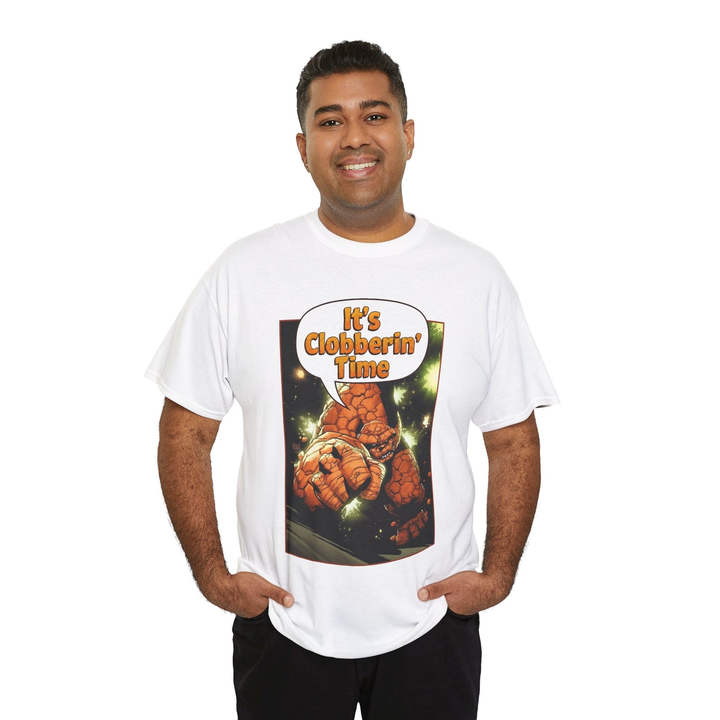 The Thing Shirt - Adam Kubert Art - It's Clobberin' Time - Fantastic Four Member - Marvel Comics