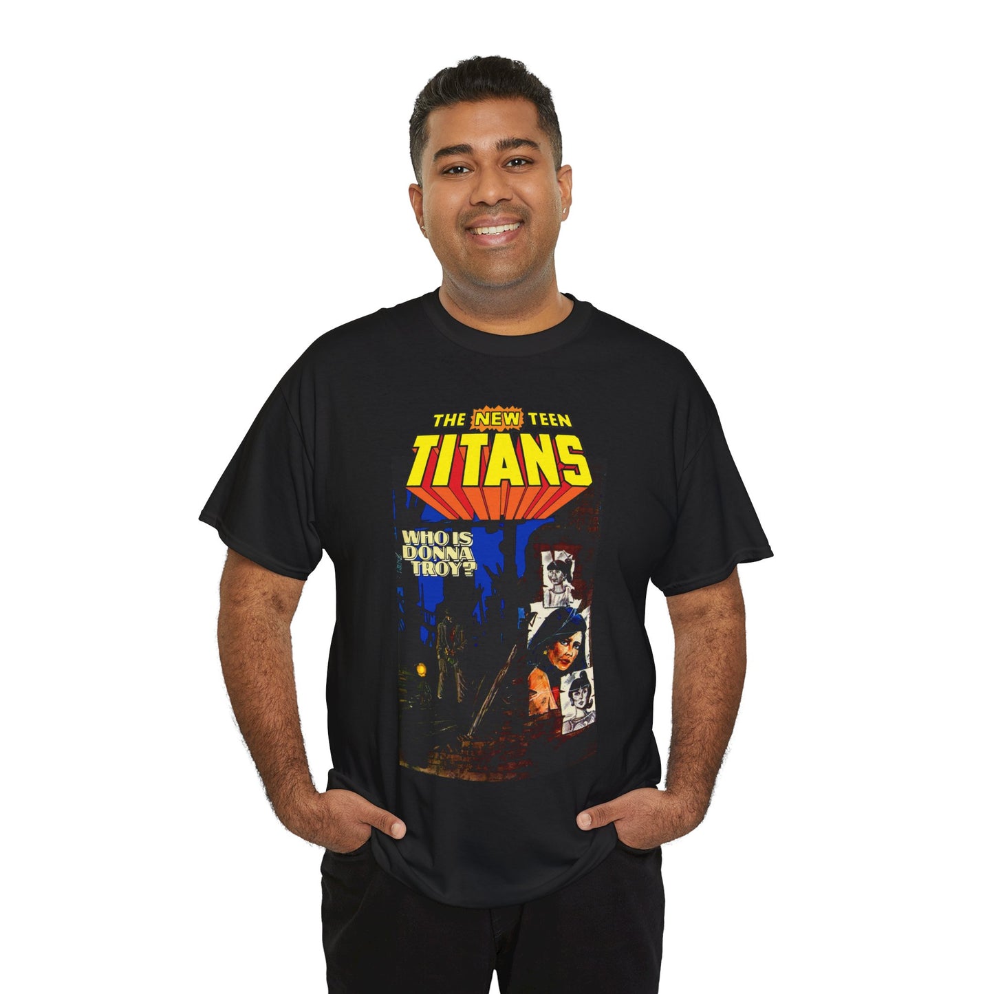 New Teen Titans T-Shirt - Classic George Perez Art - Who is Donna Troy? - Iconic Story and Cover - Robin/Dick Grayson - Popular DC Comics 1980s Series