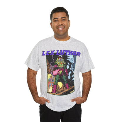 Lex Luthor T-Shirt - George Perez Art - 1980s DC Comics - Action Comics Armor - Inspiration for Super Powers Figure - Superman Enemy