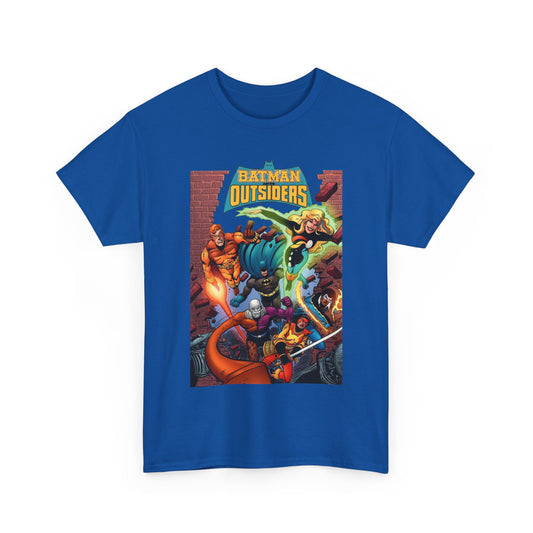 Batman & the Outsiders T-Shirt - Jim Aparo Art - Metamorpho, Katana, Halo, Black Lightning, Geo-Force - DC Comics