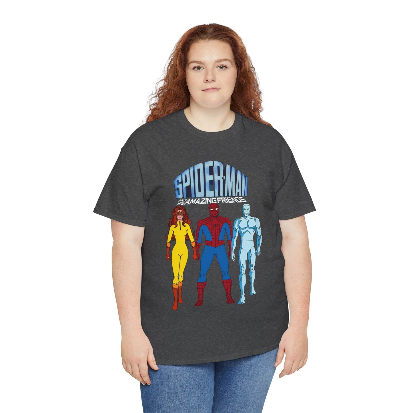Spider-Man & His Amazing Friends T-Shirt - Spidey, Firestar, Iceman - Popular 1980s Marvel TV Cartoon - Marvel Comics