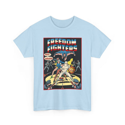 Freedom Fighters T-Shirt - 70s Series - Uncle Sam, The Ray, Phantom Lady, Doll Man, Black Condor, Human Bomb - DC Comics