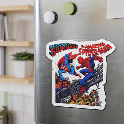 Superman Vs Spider-Man Die-Cut Magnet - DC Comics/Marvel Comics 1970s Crossover - Clark Kent & Peter Parker - 3", 4", 5", 6"