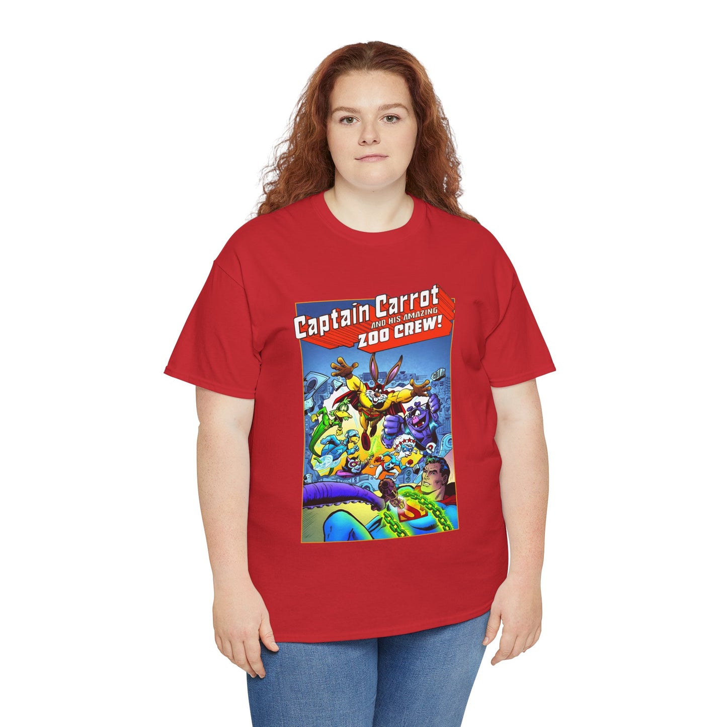 Captain Carrot & Zoo Crew T-Shirt - DC Comics Bronze Age Funny Animals, Superman Guest Star - 1980s