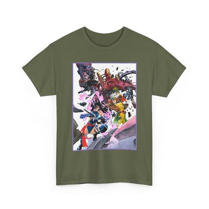 Rogue & Psylocke T-Shirt - Ripping Apart a Sentinel - X-Men Mutants - Marvel Comics