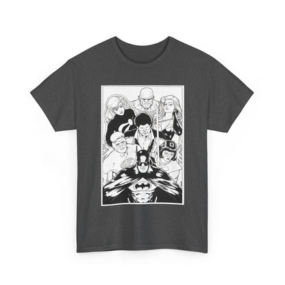 Batman & the Outsiders T-Shirt - Kevin Maguire Art - Black & White - Black Lightning, Metamorpho, Halo, Looker, Katana, Geo-Force - DC Comics