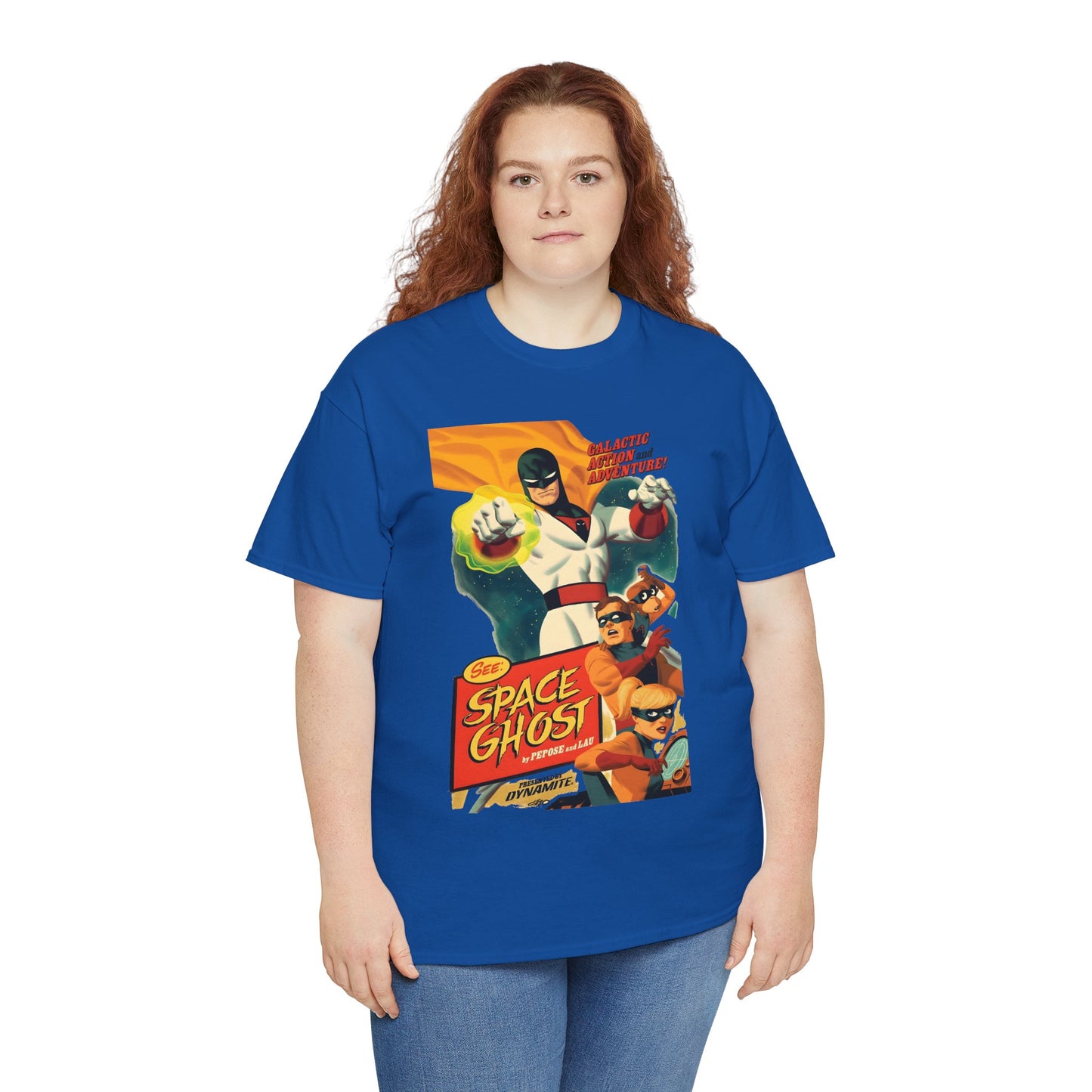 Space Ghost T-Shirt - Frank Cho Art - Jan, Jace & Blip - Movie Poster Style Artwork - Alex Toth Creation - Hanna-Barbera Cartoon