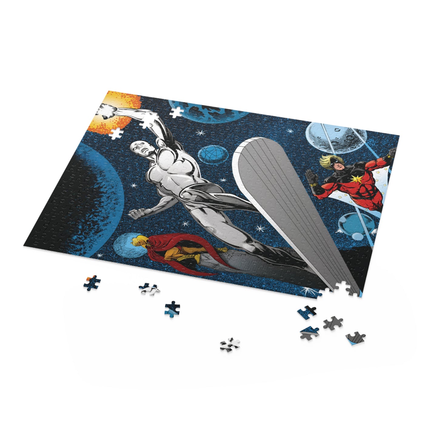 Silver Surfer 500 Piece Puzzle - Jim Starlin Art - Adam Warlock & Captain Marvel - Marvel Comics - Cosmic Heroes