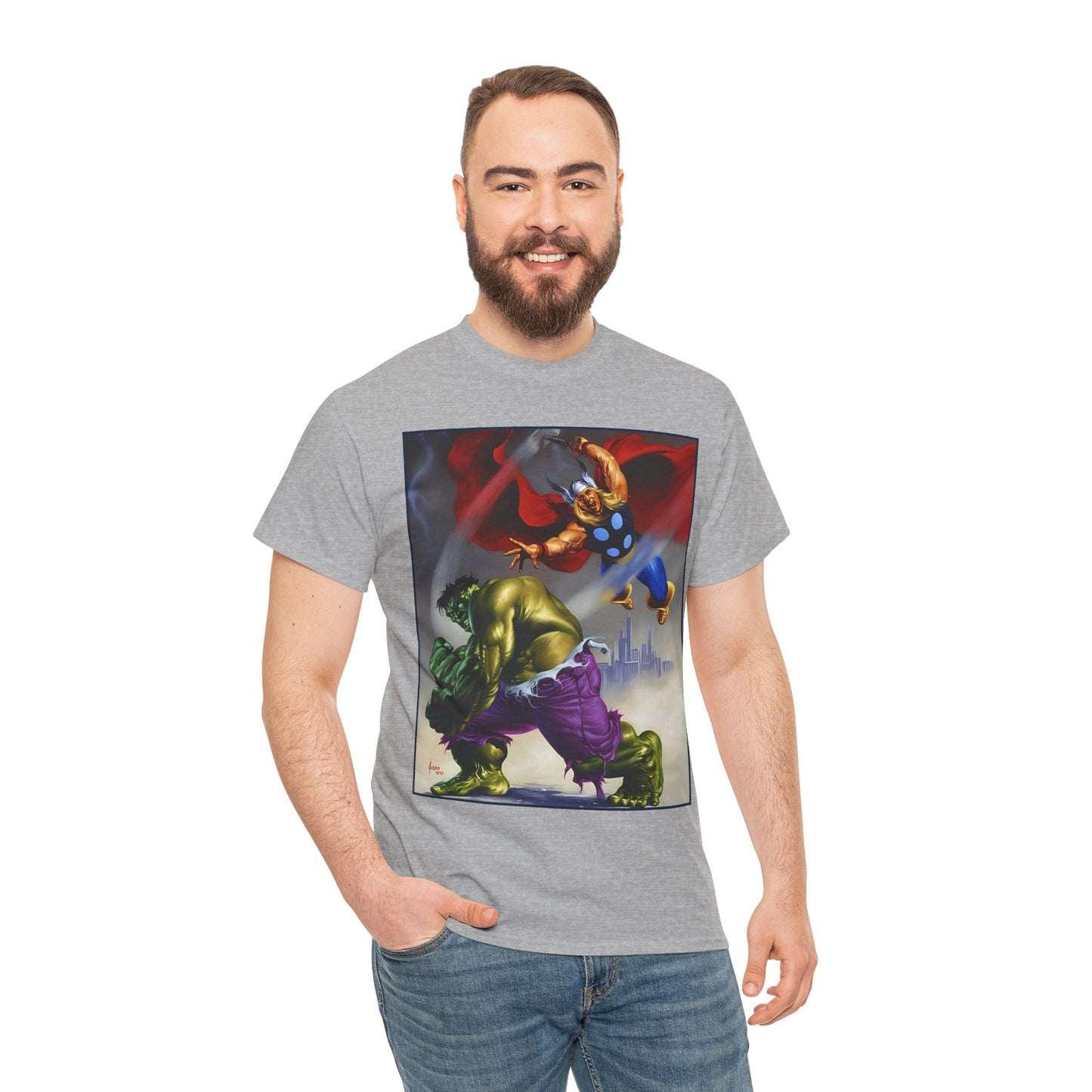 Incredible Hulk & Thor T-Shirt - Joe Jusko Art - Marvel Comics