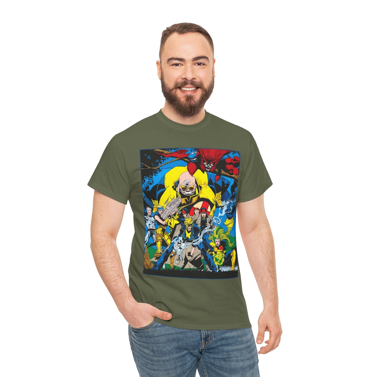 X-Factor T-Shirt - Joe Quesada Art - Havok, Polaris, Strong Guy, Jamie Madrox, Quicksilver - Mutant Team - Marvel Comics