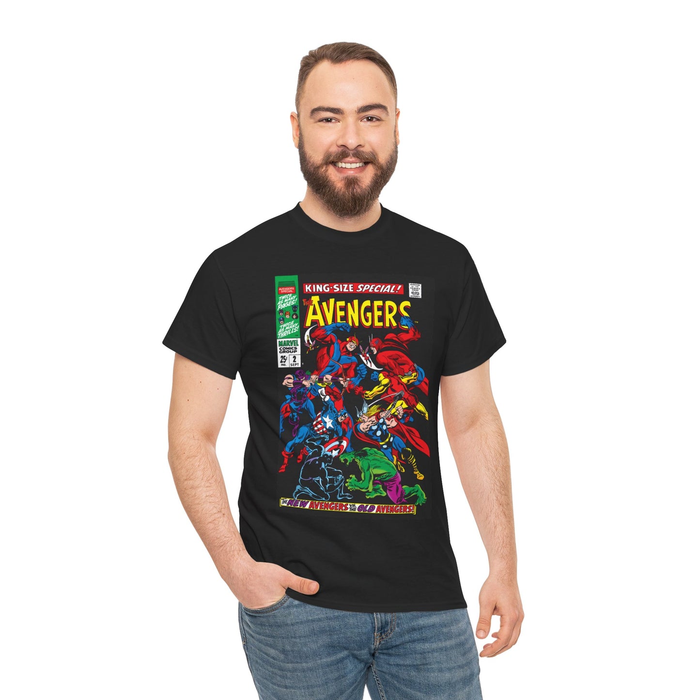 Avengers T-Shirt - Annual #2 Cover Art - New Avengers Vs Old Avengers - Marvel Comics