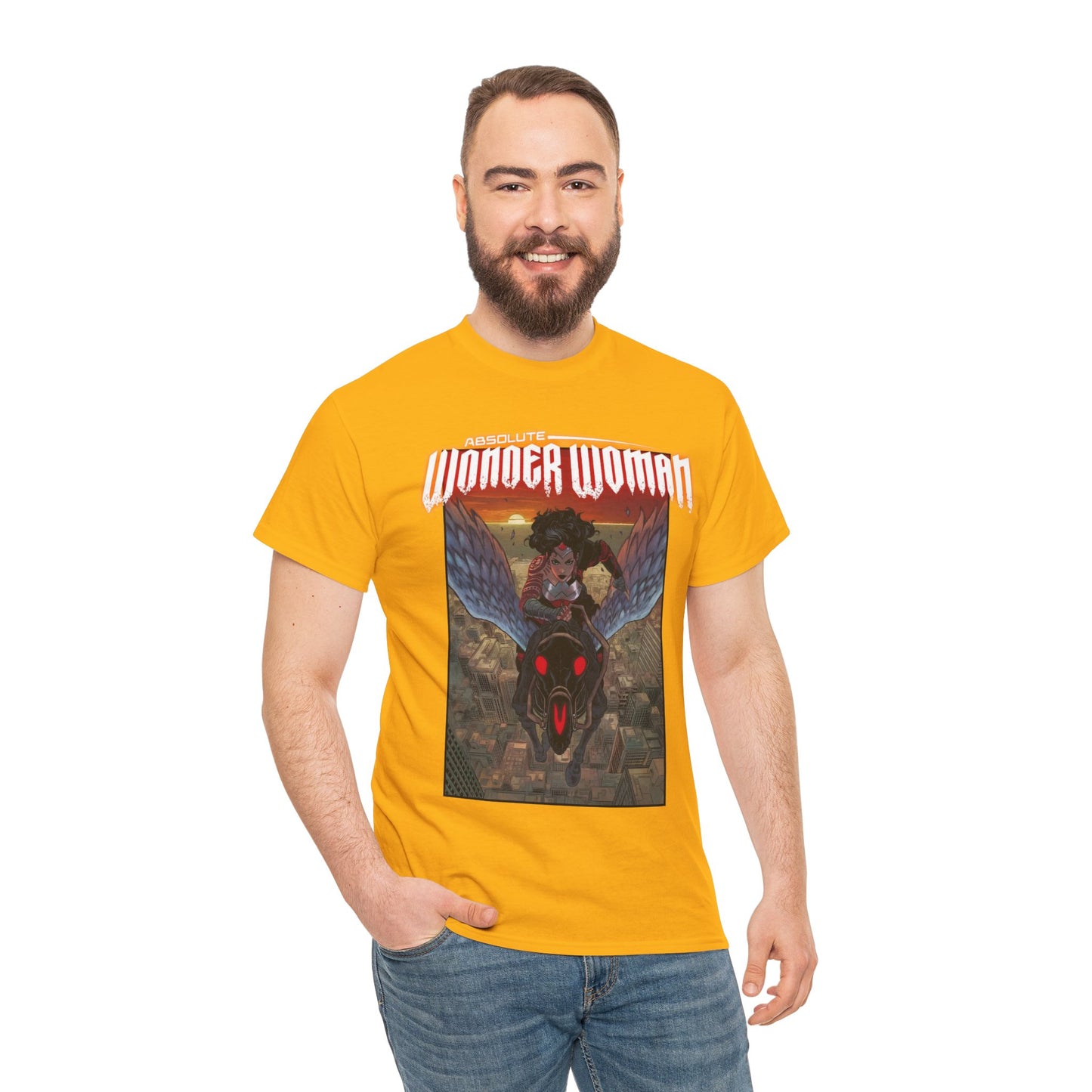 Absolute Wonder Woman T-Shirt - Hayden Sherman Art - DC Comics All-In - Raised in Hell by Circe - Riding Pegasus
