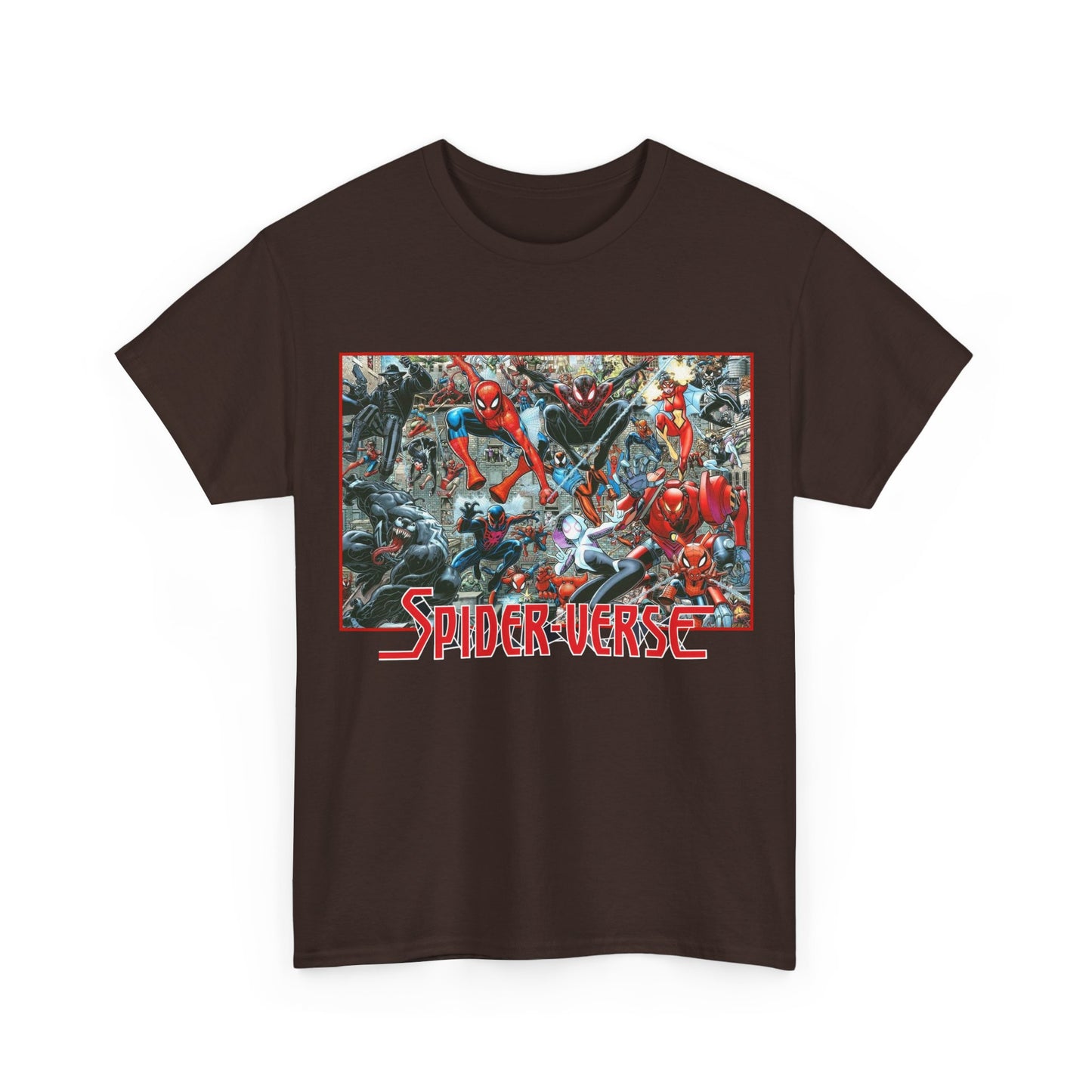 Spider-Verse T-Shirt - Arthur Adams Art - Spider-Man, Venom, Spider-Man 2099, Miles Morales, Spider-Woman - Marvel Comics