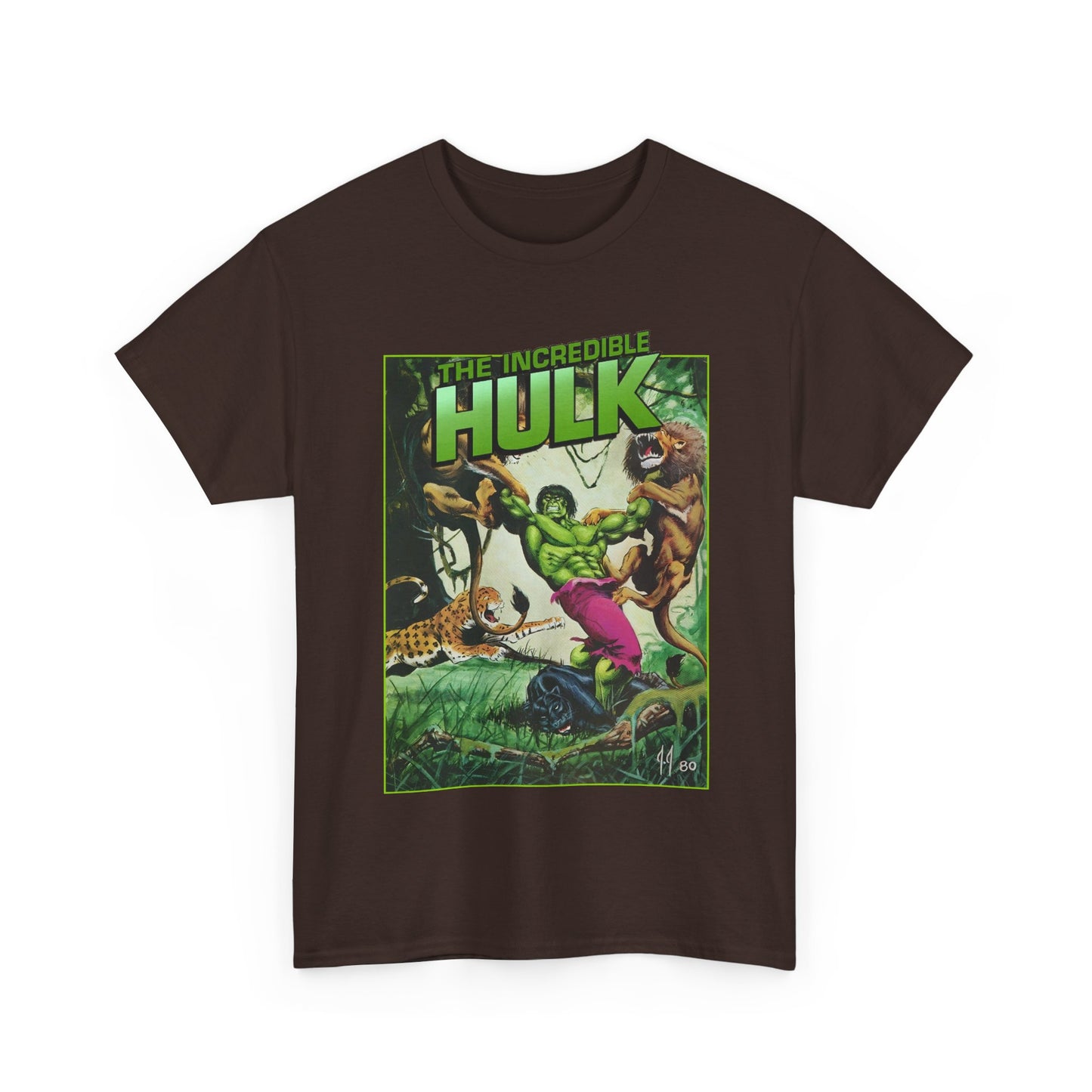 Incredible Hulk T-Shirt - Joe Jusko Art - Hulk Fighting Lions and Tigers - Marvel Comics