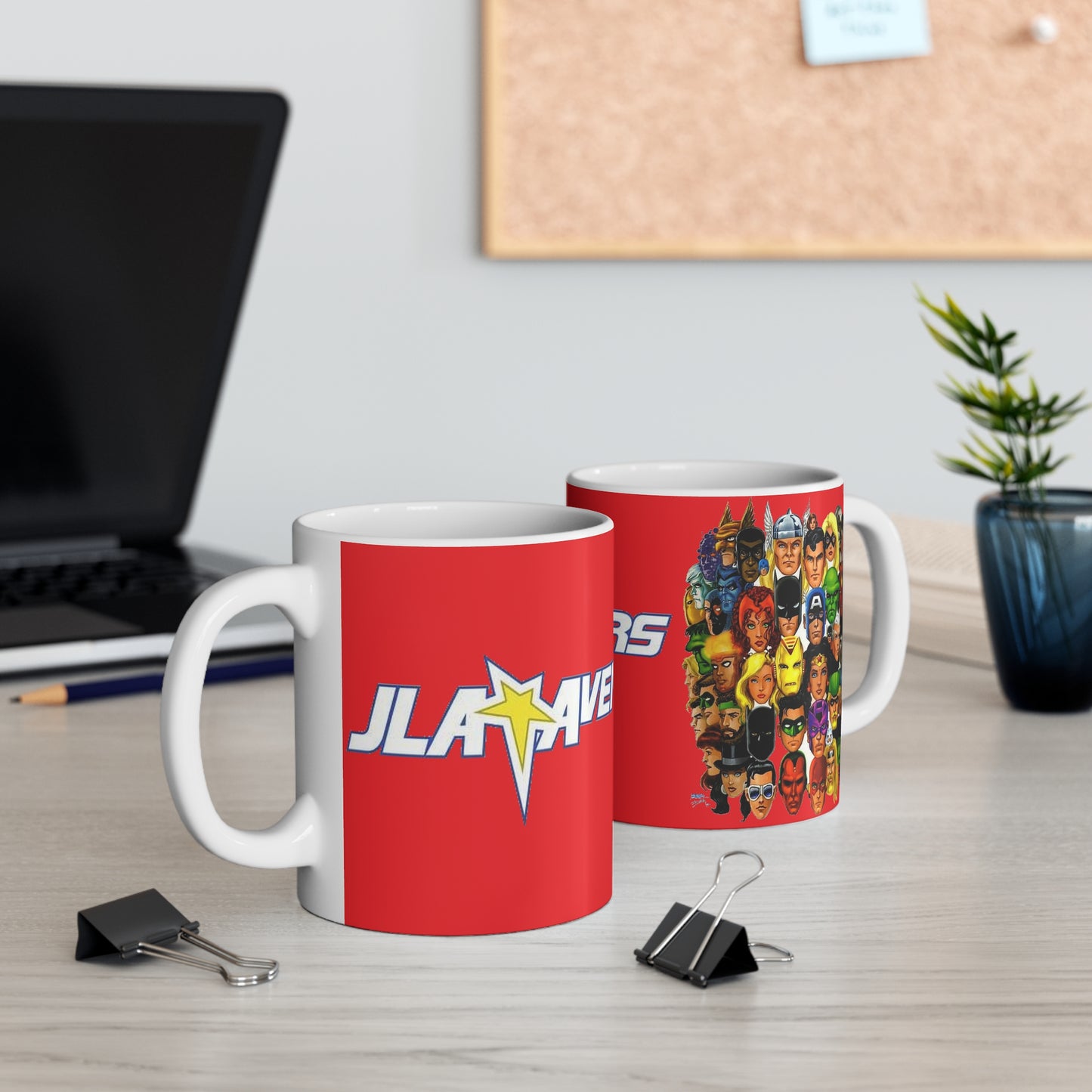 JLA/Avengers Coffee Mug, 11oz- George Perez Art - DC Comics/Marvel Comics Crossover - Superman, Thor, Iron Man, Batman