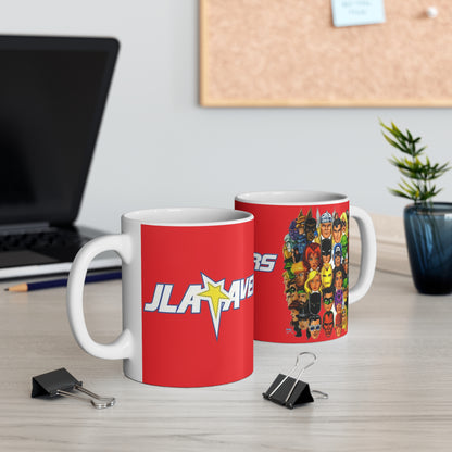 JLA/Avengers Coffee Mug, 11oz- George Perez Art - DC Comics/Marvel Comics Crossover - Superman, Thor, Iron Man, Batman