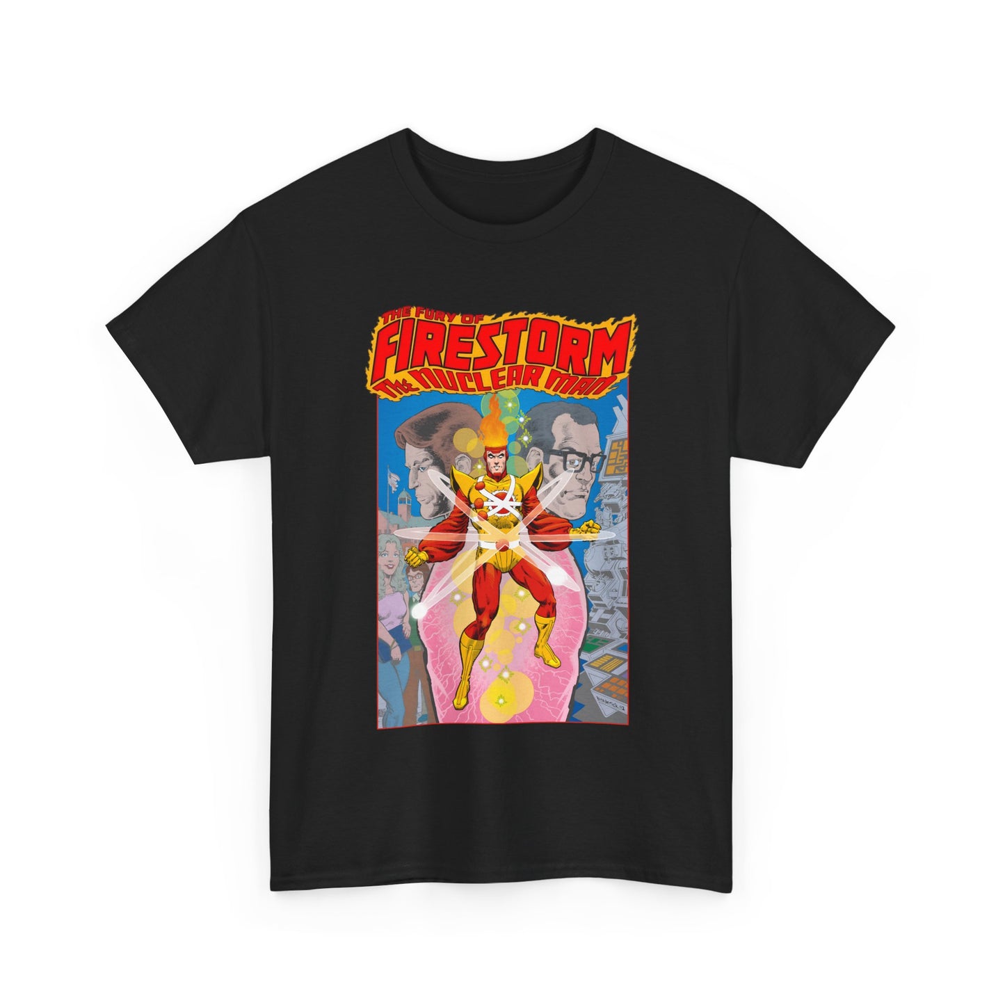 Fury of Firestorm T-Shirt - Pat Broderick Art - The Nuclear Man - Ronnie Raymond, Professor Martin Stein - DC Comics