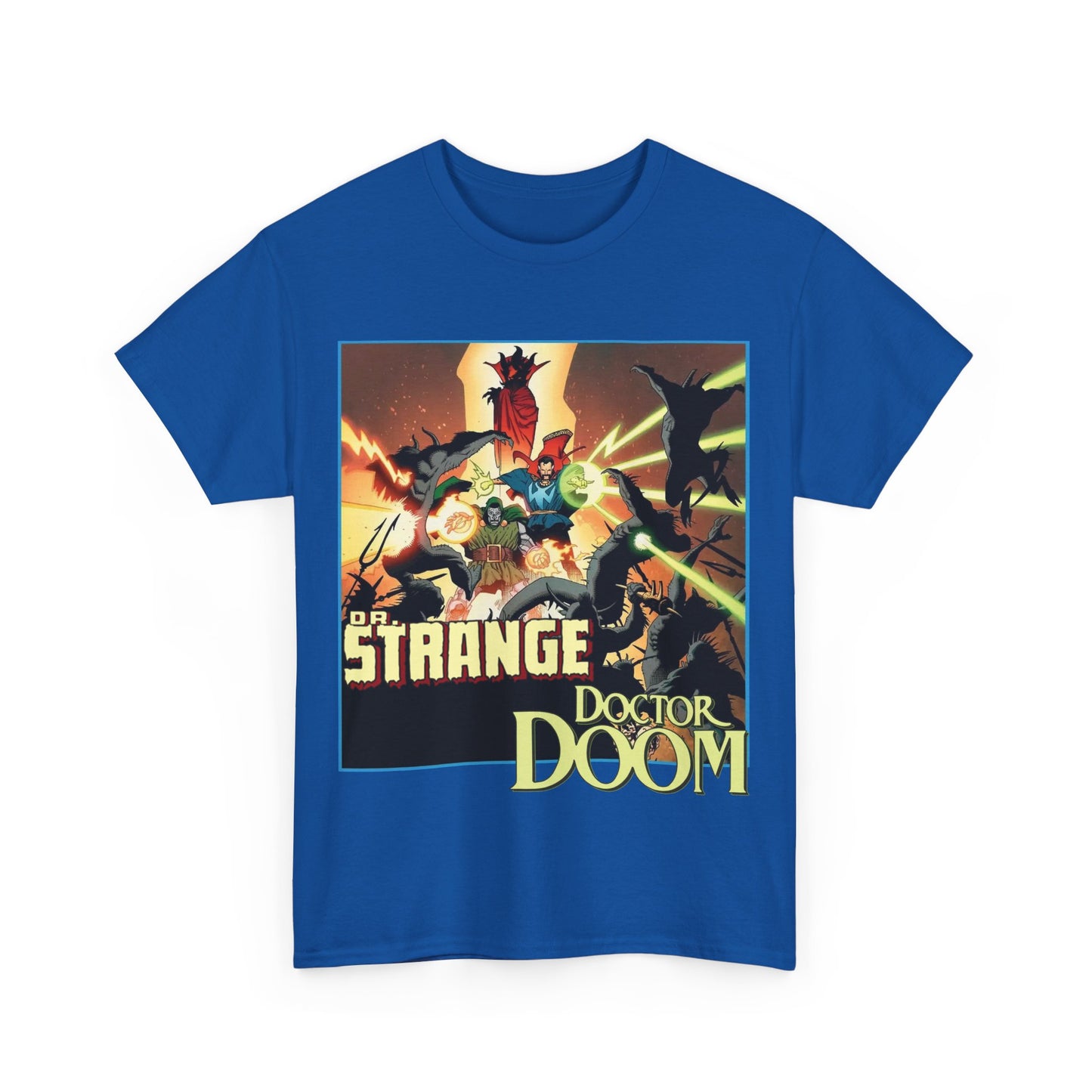 Dr Strange & Doctor Doom T-Shirt - Mike Mignola Art - Triumph & Torment - 1980s Graphic Novel Fighting Mephisto - Marvel Comics