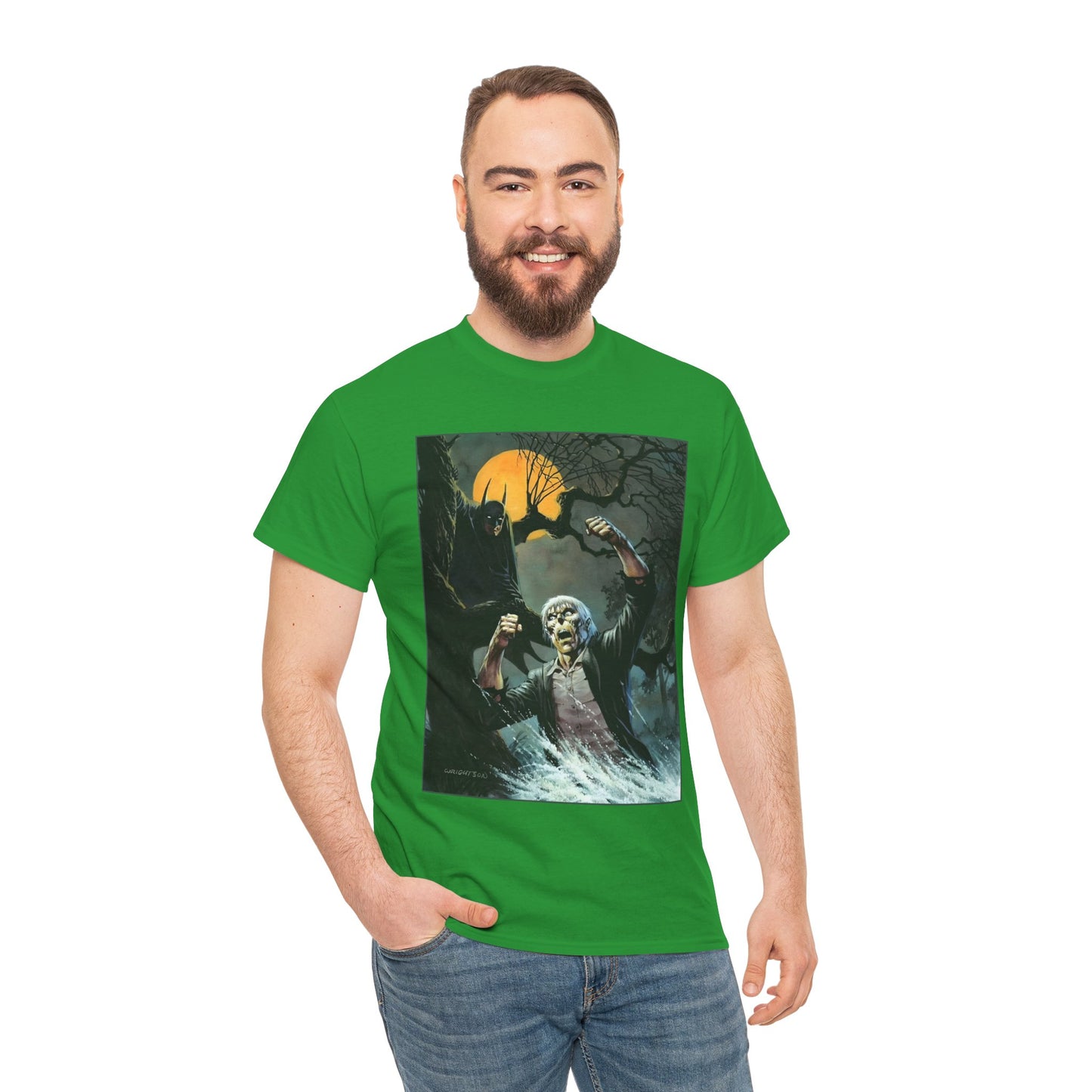 Solomon Grundy T-Shirt - Bernie Wrightson Art - Batman Watching From the Trees - DC Comics