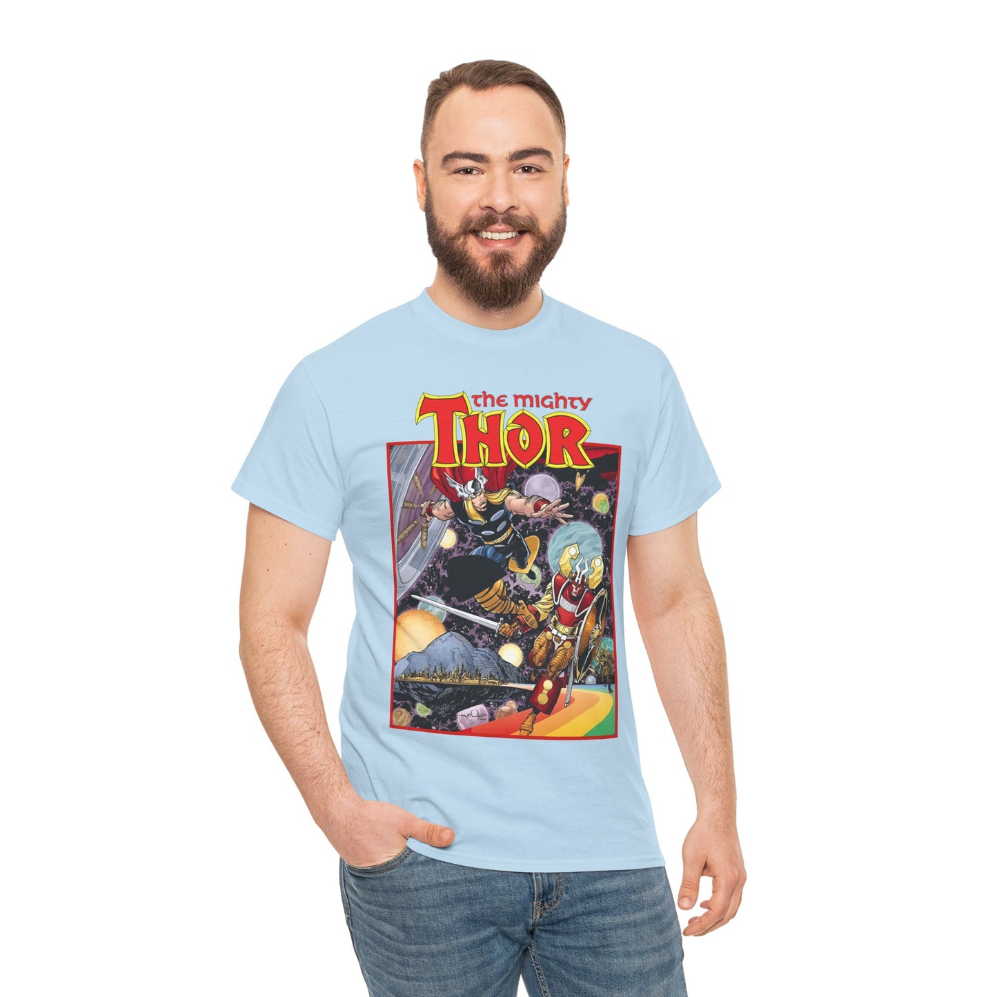 Mighty Thor T-Shirt - Walt Simonson Art - Asgard, Bifröst - God of Thunder - Marvel Comics