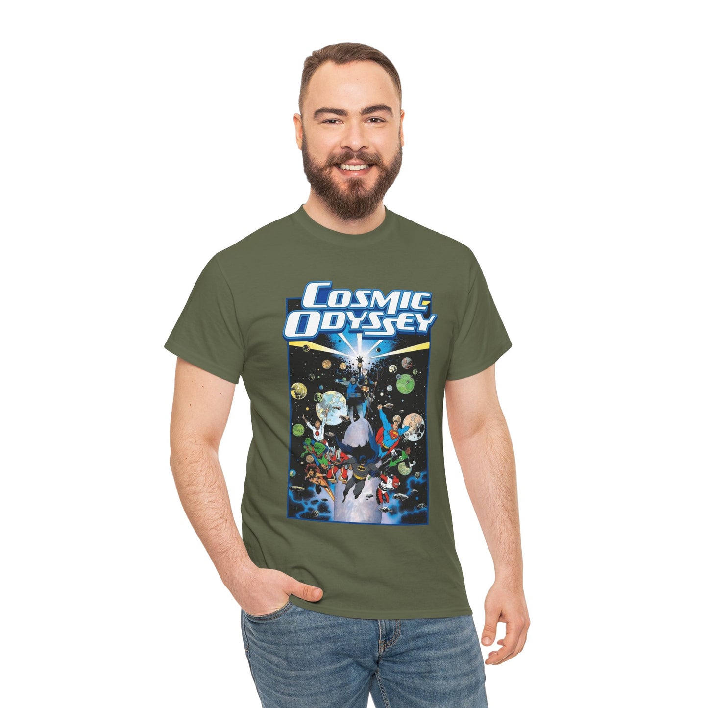 Cosmic Odyssey T-Shirt - Mike Mignola Art - Superman, Darkseid, Lightray, Orion, Starfire, Highfather. John Stewart - DC Comics