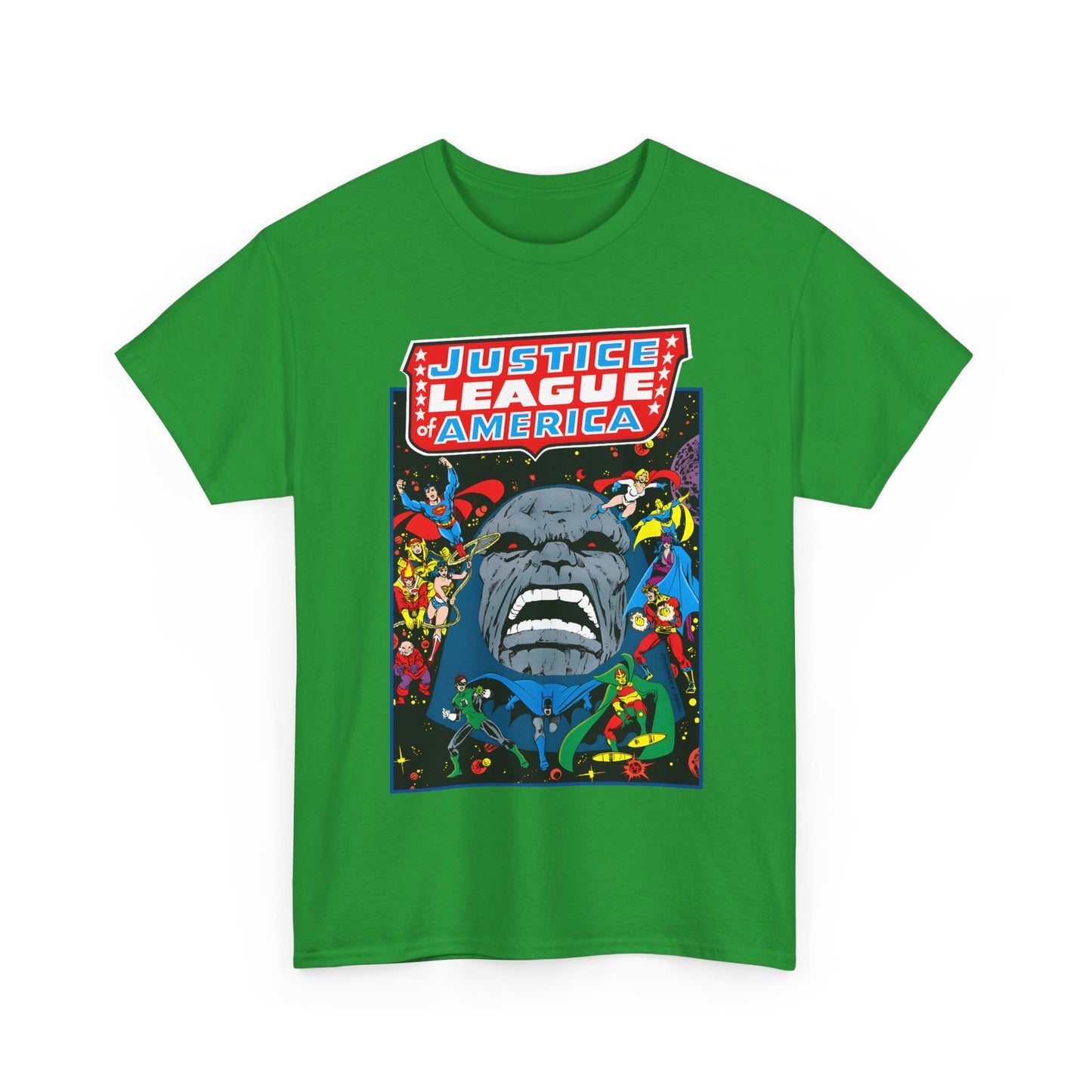 Justice League of America T-Shirt - George Perez Art - JLA/JSA/New Gods Crossover - Darkseid, Orion, Mr Miracle, Huntress, Firestorm, Dr Fate - DC Comics