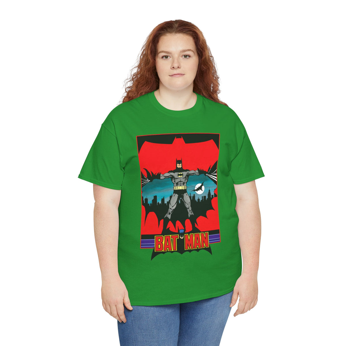 Batman T-Shirt - George Perez Art - 1980s JLA Postcard Art - DC Comics