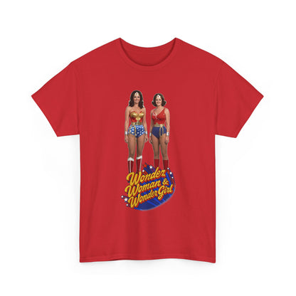 Wonder Woman & Wonder Girl T-Shirt - Lynda Carter Retro 1970s TV Show - DC Comics