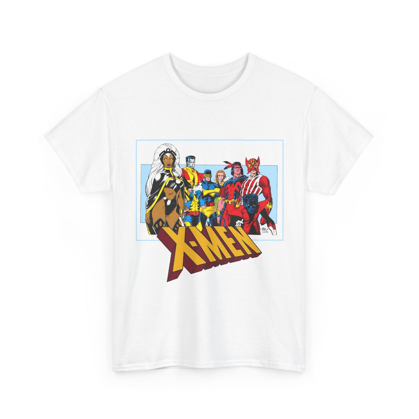 X-Men T-Shirt - Arthur Adams Art - Cyclops, Nightcrawler, Storm, Wolverine, Thunderbird, Sunfire, Banshee - Marvel Comics