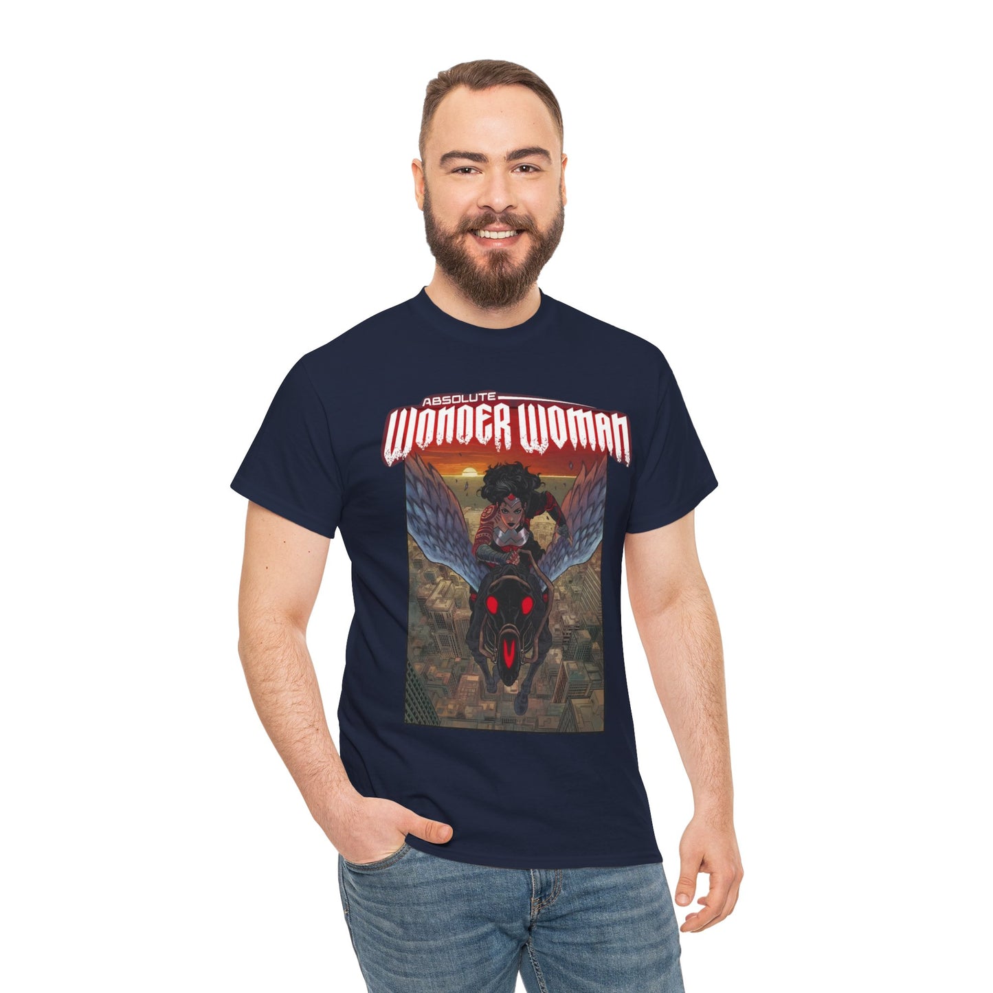 Absolute Wonder Woman T-Shirt - Hayden Sherman Art - DC Comics All-In - Raised in Hell by Circe - Riding Pegasus