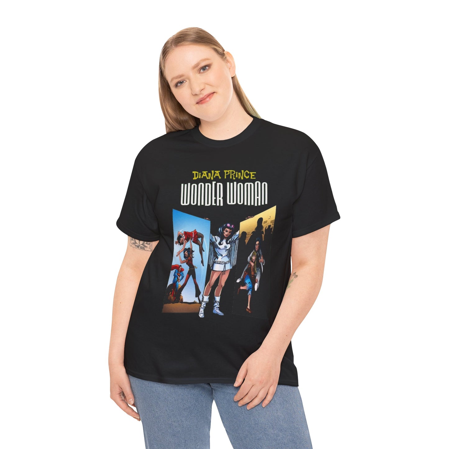 Diana Prince Wonder Woman  T-Shirt - 1970s White Suit Years - Bronze Age DC Comics