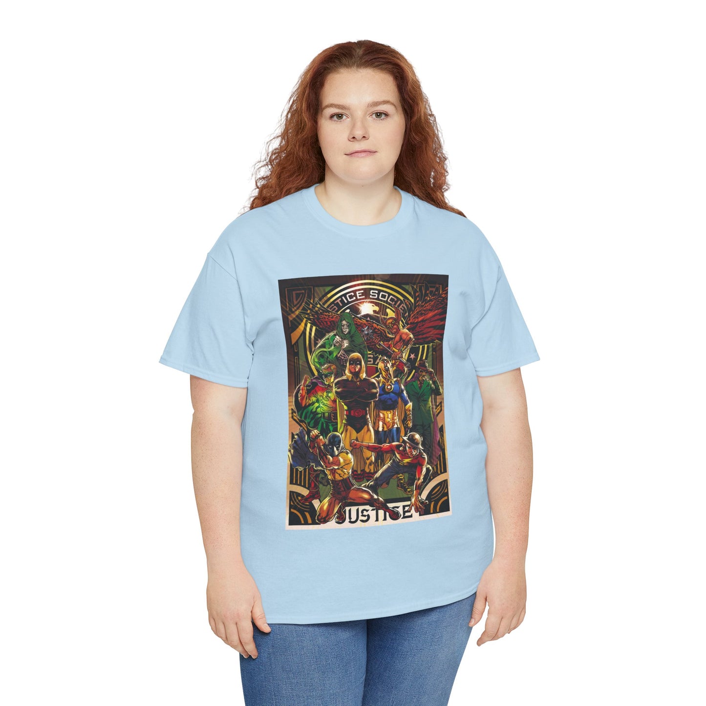 Justice Society T-Shirt - Tony Harris Art - Hawkman, Hourman, Dr Fate, Spectre, Sandman, Green Lantern, Atom, Flash - JSA - DC Comics