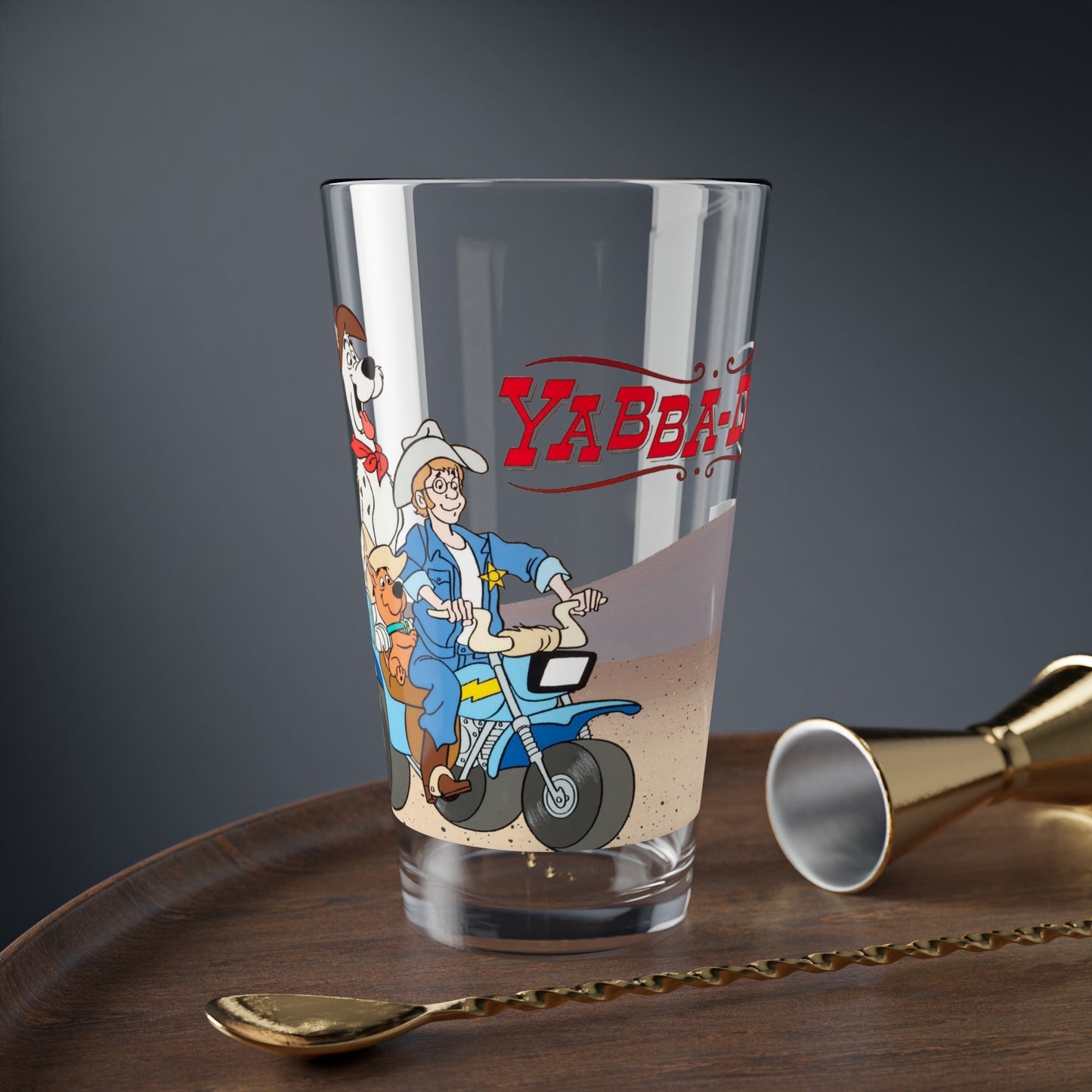 Yabba Doo Pint Glass, 16oz - Scooby Doo's Brother With His Best Friend Deputy Dusty, Scrappy - Hanna-Barbera Cartoons